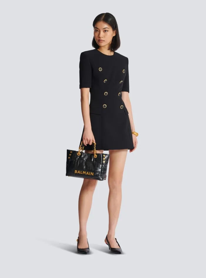 8button Crepe Dress Black Women Balmain Dresses