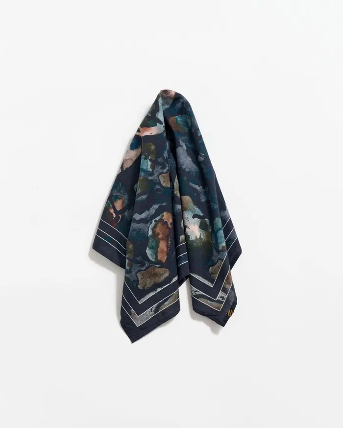 Accessories Men Billy Reid Low Tide Bandana Black Mix