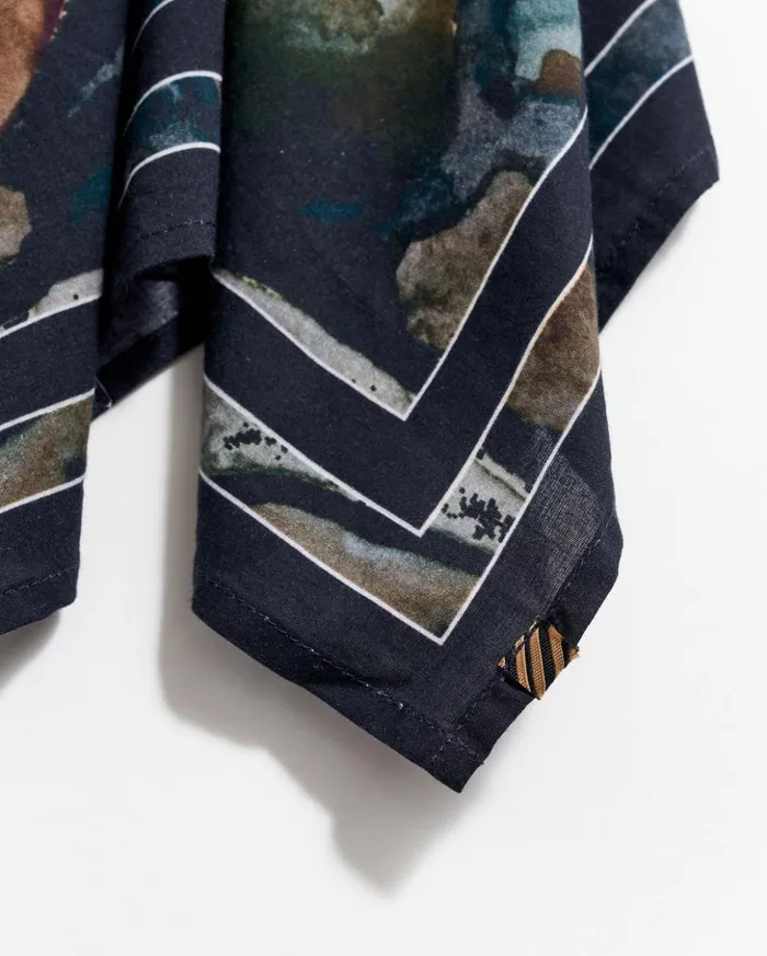 Accessories Men Billy Reid Low Tide Bandana Black Mix