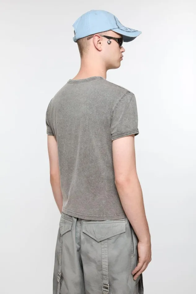 Acne Studios Blurred Logo Tshirt 8211 Fitted Unisex Fit Faded Grey Women Tshirts Acne Studios Blurred Logo Tshirt 8211 Fitted Unisex Fit Faded Grey Women Tshirts