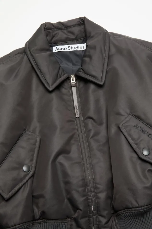 Acne Studios Bomber Jacket Anthracite Grey Women Outerwear Acne Studios Bomber Jacket Anthracite Grey Women Outerwear