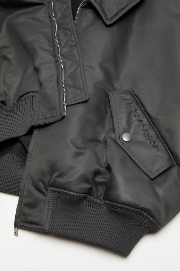 Acne Studios Bomber Jacket Anthracite Grey Women Outerwear Acne Studios Bomber Jacket Anthracite Grey Women Outerwear