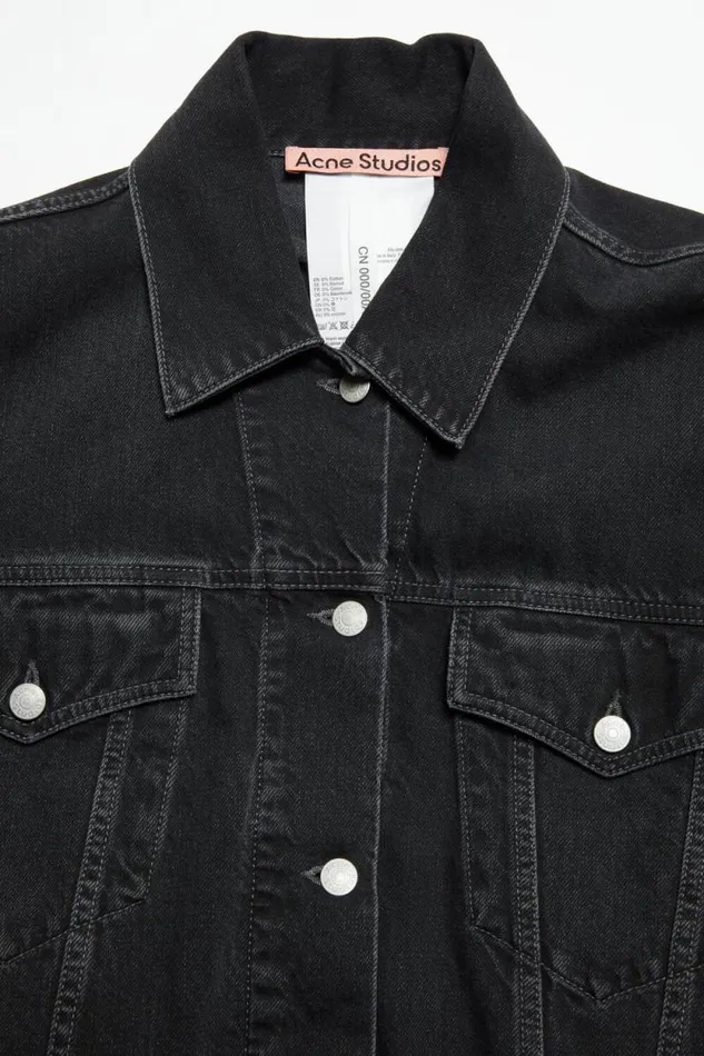 Acne Studios Denim Jacket 8211 Relaxed Cropped Fit Black Women Outerwear