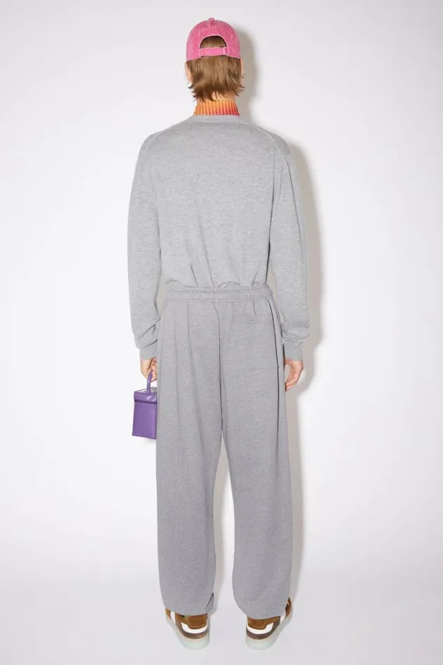 Acne Studios Fleece Sweatpants Light Grey Melange Men Trousers Acne Studios Fleece Sweatpants Light Grey Melange Men Trousers