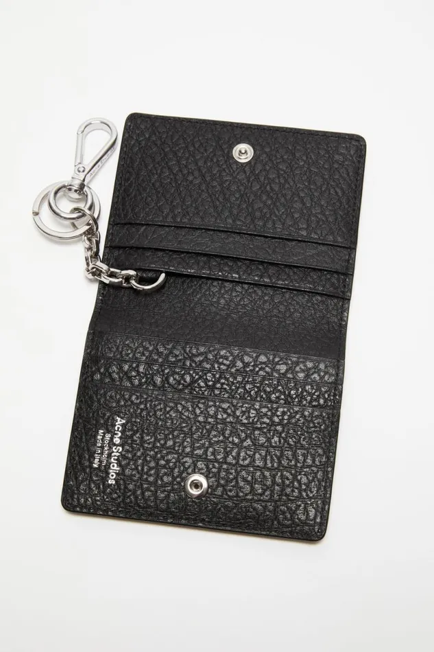 Acne Studios Folded Leather Wallet Black Men Small Leather Goods Acne Studios Folded Leather Wallet Black Men Small Leather Goods