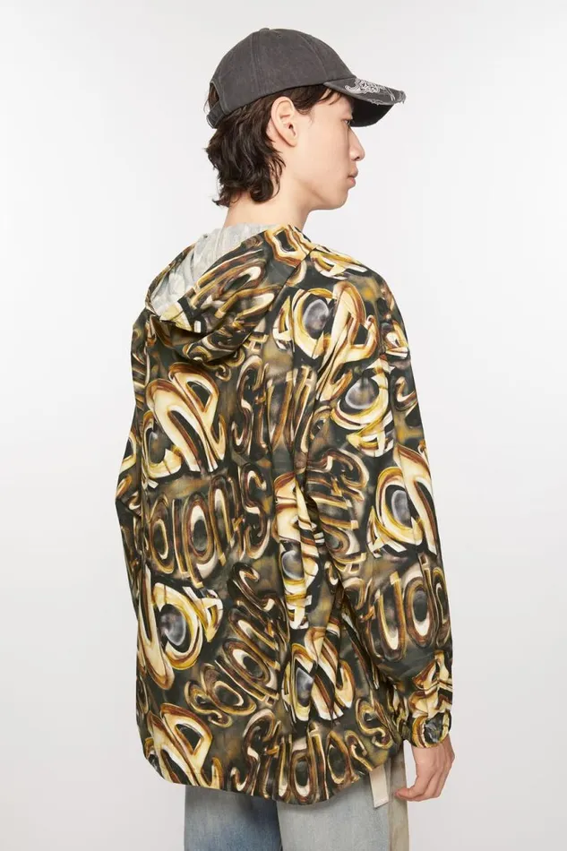 Acne Studios Hooded Logo Jacket Blackgold Men Outerwear