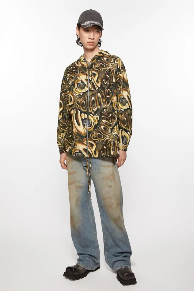 Acne Studios Hooded Logo Jacket Blackgold Men Outerwear