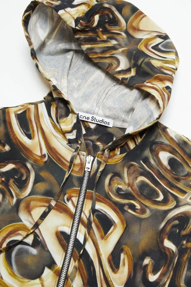 Acne Studios Hooded Logo Jacket Blackgold Men Outerwear