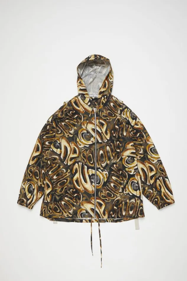 Acne Studios Hooded Logo Jacket Blackgold Men Outerwear