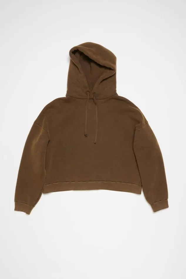 Acne Studios Hooded Sweater Logo Patch Chocolate Brown Men Sweatshirts Acne Studios Hooded Sweater Logo Patch Chocolate Brown Men Sweatshirts