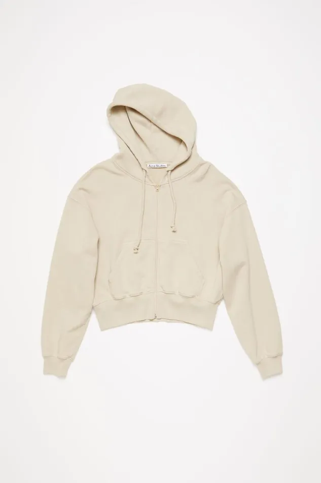 Acne Studios Hooded Zipper Sweater Faded Grey Women Sweatshirts