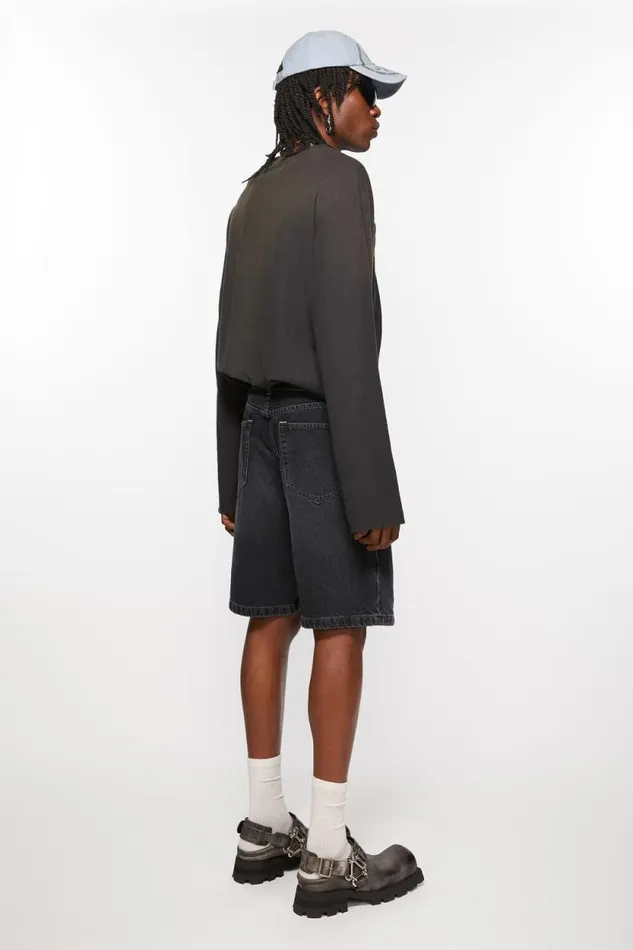 Acne Studios Loose Fit Denim Shorts Black Women Shorts
