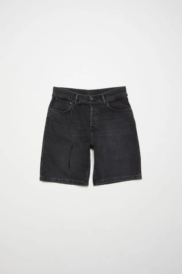 Acne Studios Loose Fit Denim Shorts Black Women Shorts