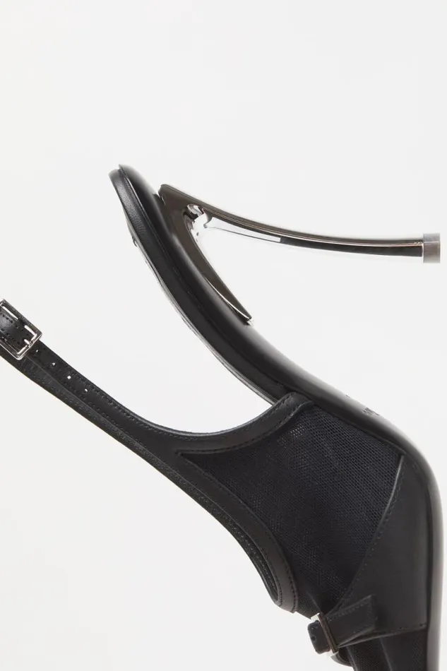 Acne Studios Mesh Slingback Heels Black Women Shoes Acne Studios Mesh Slingback Heels Black Women Shoes