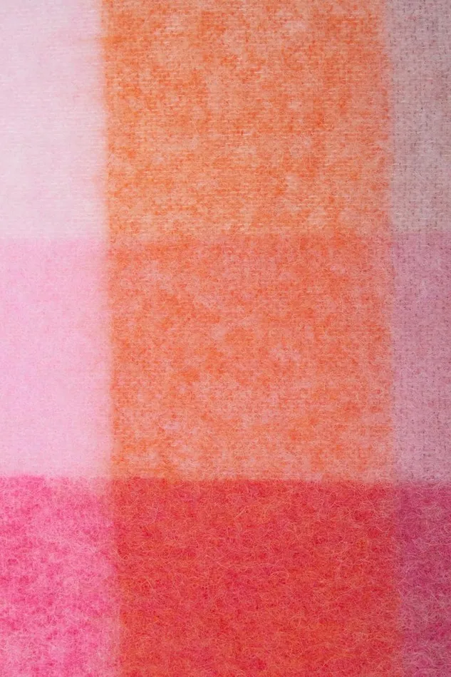 Acne Studios Mohair Checked Scarf Pinkfuchsiawhite Women Scarves