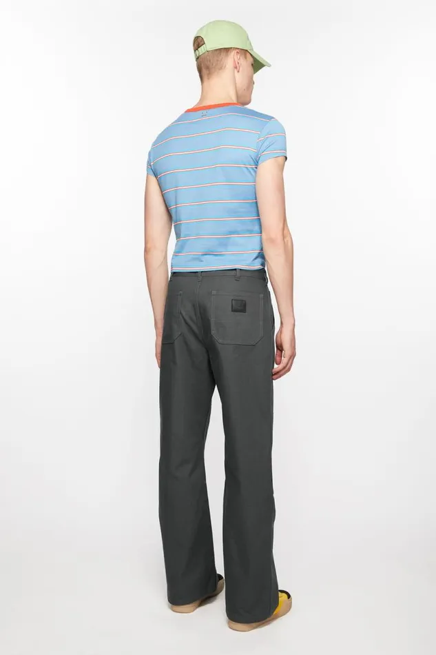 Acne Studios Patch Canvas Trousers Dark Grey Women Trousers
