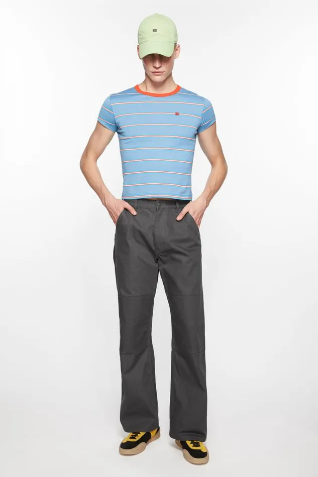 Acne Studios Patch Canvas Trousers Dark Grey Women Trousers