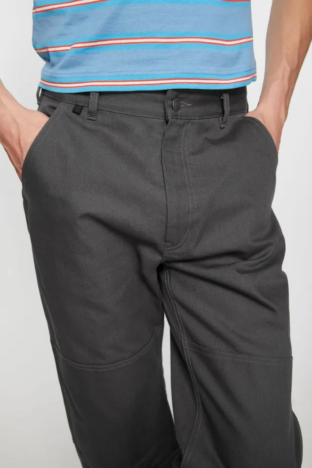 Acne Studios Patch Canvas Trousers Dark Grey Women Trousers