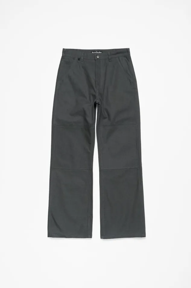 Acne Studios Patch Canvas Trousers Dark Grey Women Trousers
