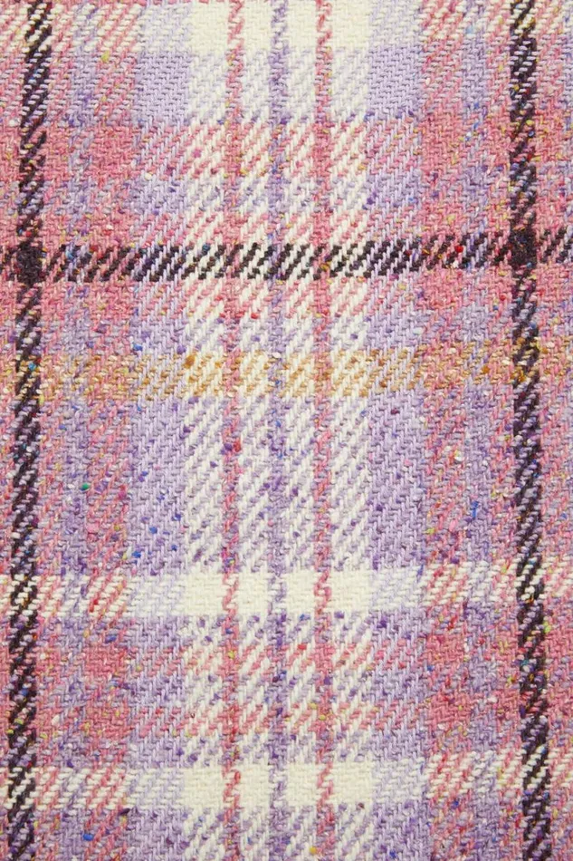 Acne Studios Plaid Fringe Scarf Violet Purple Men Scarves