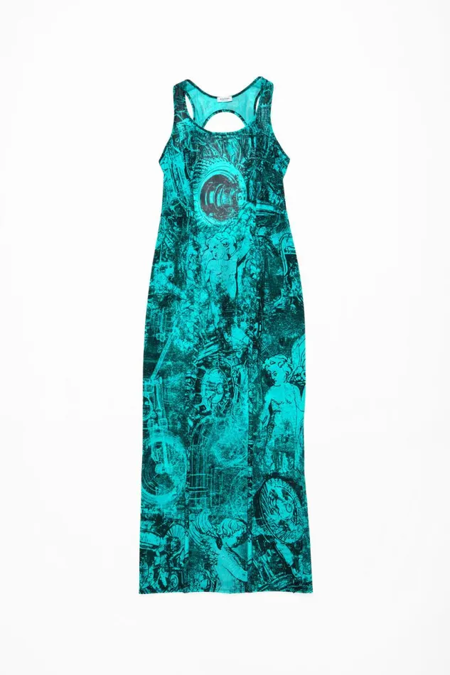 Acne Studios Printed Dress Blue Women Dresses