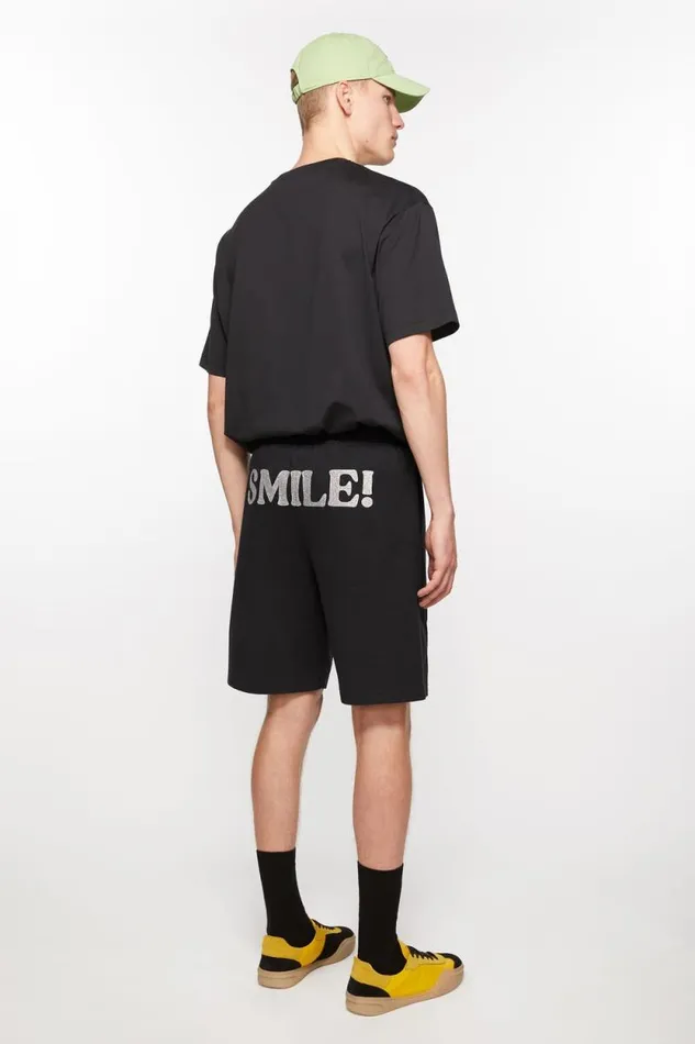 Acne Studios Printed Sweat Shorts Black Men Shorts