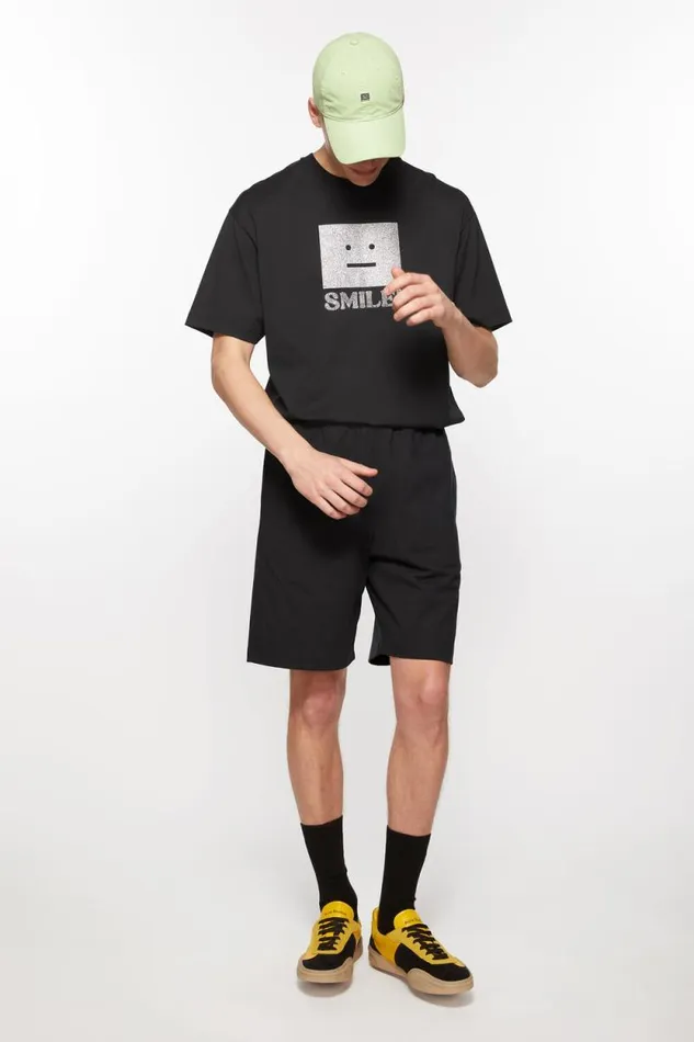 Acne Studios Printed Sweat Shorts Black Men Shorts