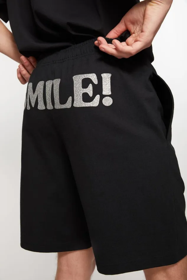 Acne Studios Printed Sweat Shorts Black Men Shorts