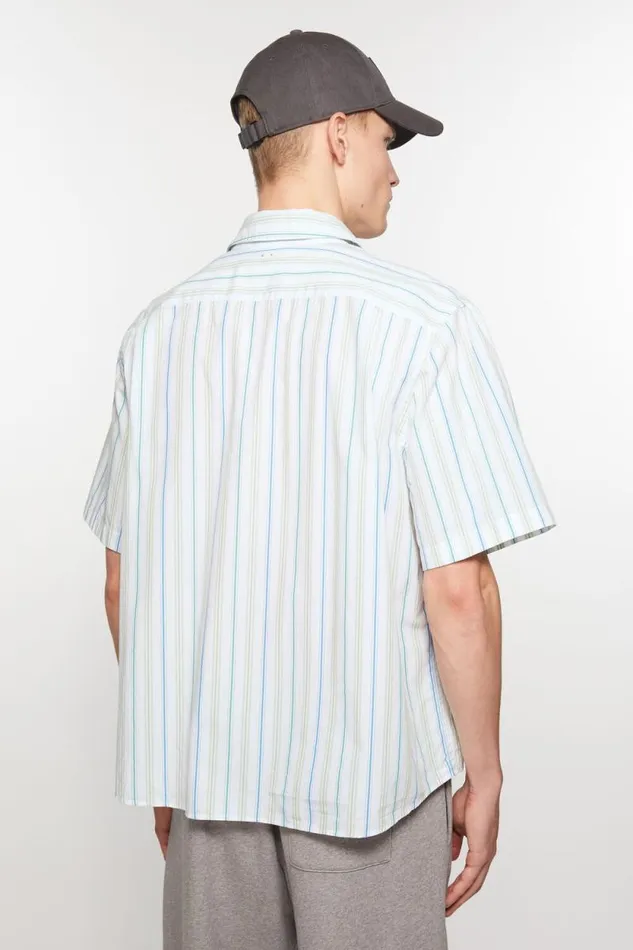 Acne Studios Stripe Buttonup Shirt Bluegreen Men Shirts