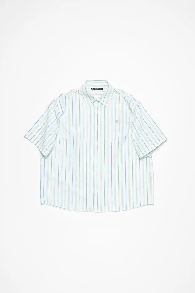 Acne Studios Stripe Buttonup Shirt Bluegreen Men Shirts