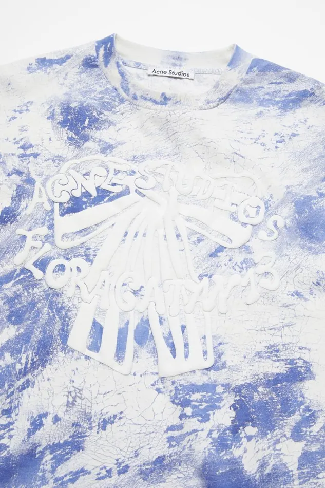 Acne Studios Tshirt Plaster Print Faded Blue Women Tshirts Acne Studios Tshirt Plaster Print Faded Blue Women Tshirts