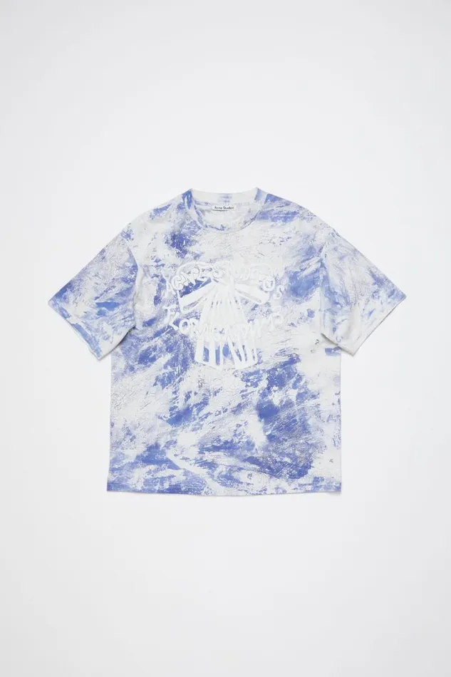 Acne Studios Tshirt Plaster Print Faded Blue Women Tshirts Acne Studios Tshirt Plaster Print Faded Blue Women Tshirts