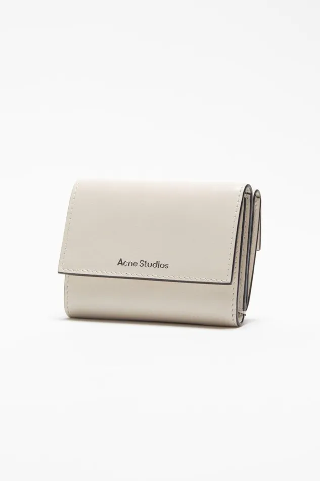 Acne Studios Trifold Leather Wallet Whiteblack Men Small Leather Goods