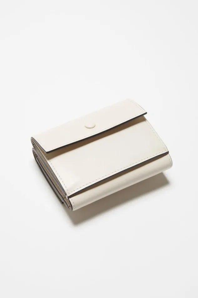Acne Studios Trifold Leather Wallet Whiteblack Men Small Leather Goods