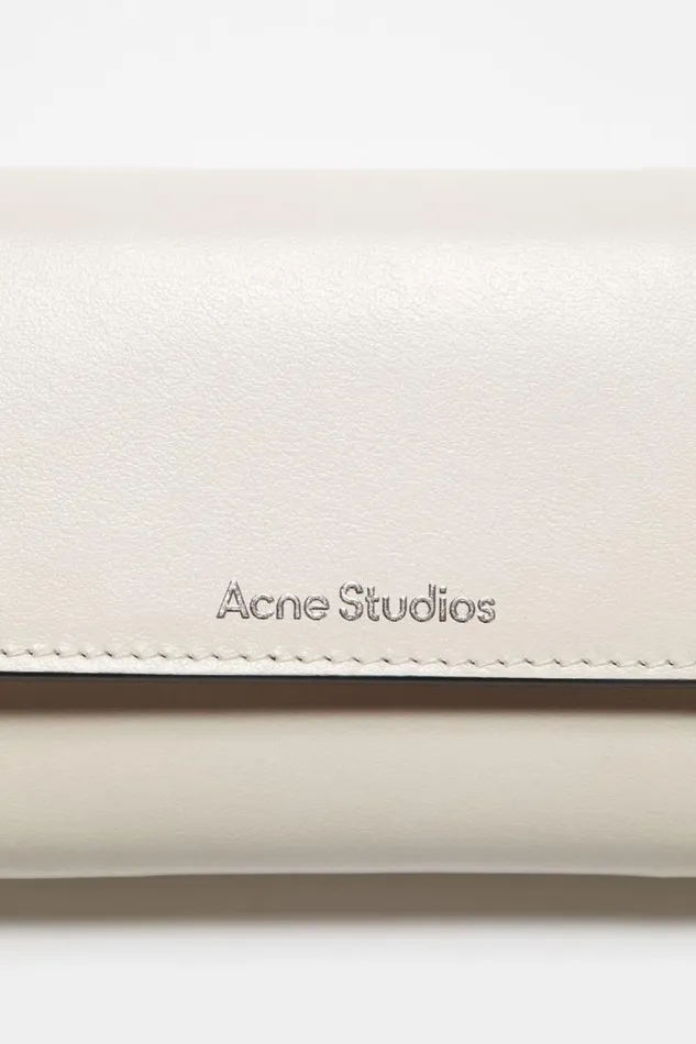 Acne Studios Trifold Leather Wallet Whiteblack Men Small Leather Goods
