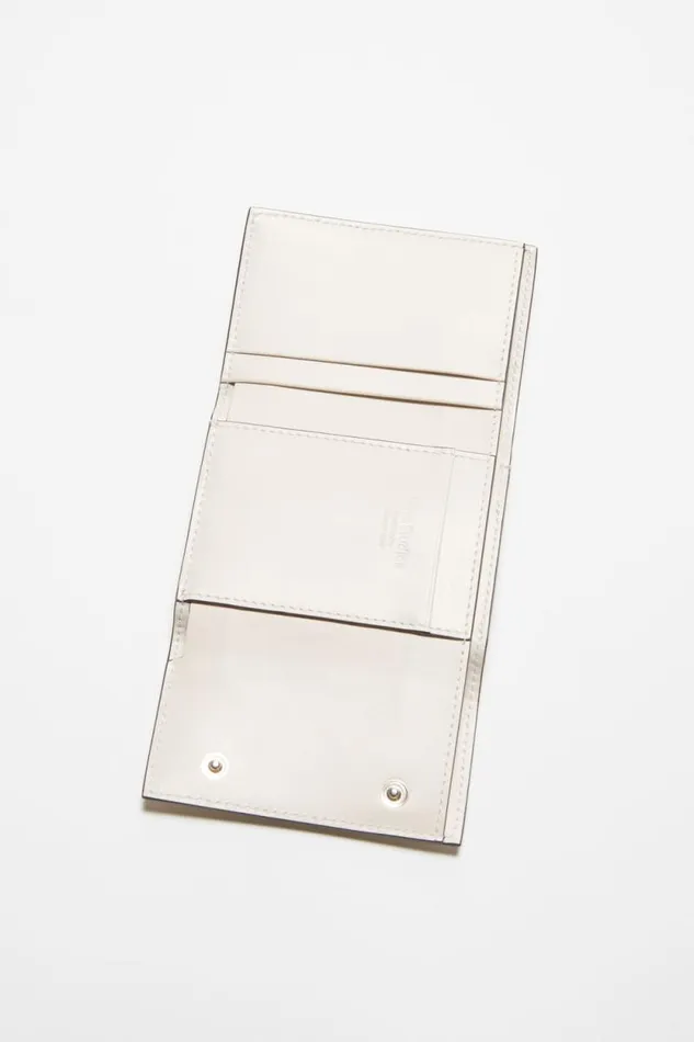 Acne Studios Trifold Leather Wallet Whiteblack Men Small Leather Goods