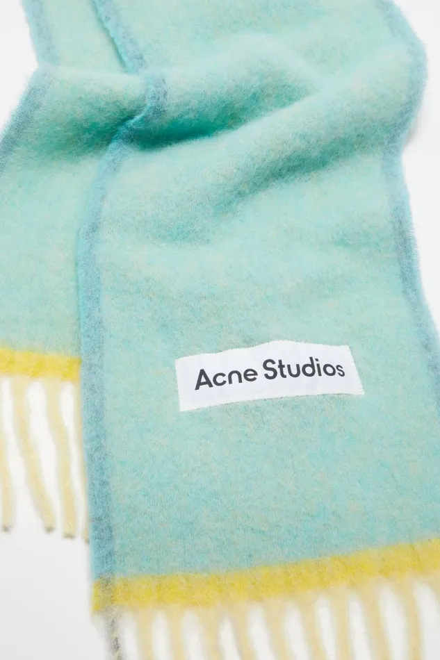 Acne Studios Wool Mohair Scarf 8211 Narrow Light Blue Men Scarves