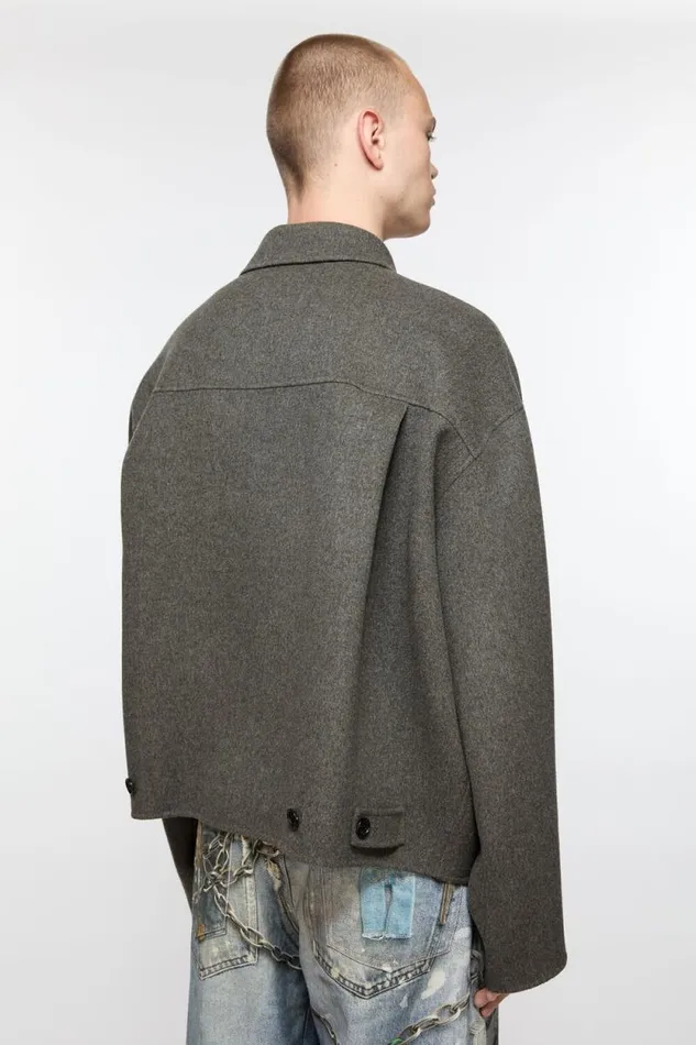 Acne Studios Wool Zipper Jacket Graphite Grey Men Outerwear Acne Studios Wool Zipper Jacket Graphite Grey Men Outerwear