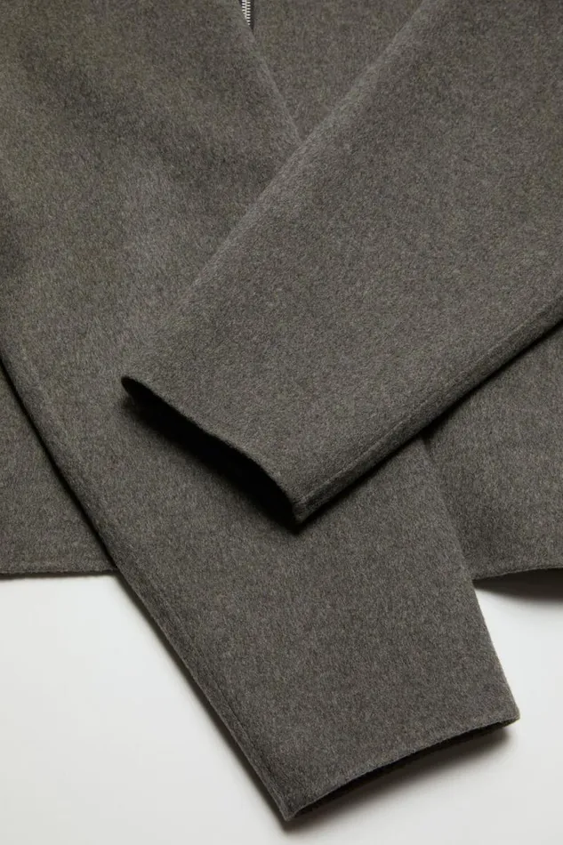 Acne Studios Wool Zipper Jacket Graphite Grey Men Outerwear Acne Studios Wool Zipper Jacket Graphite Grey Men Outerwear