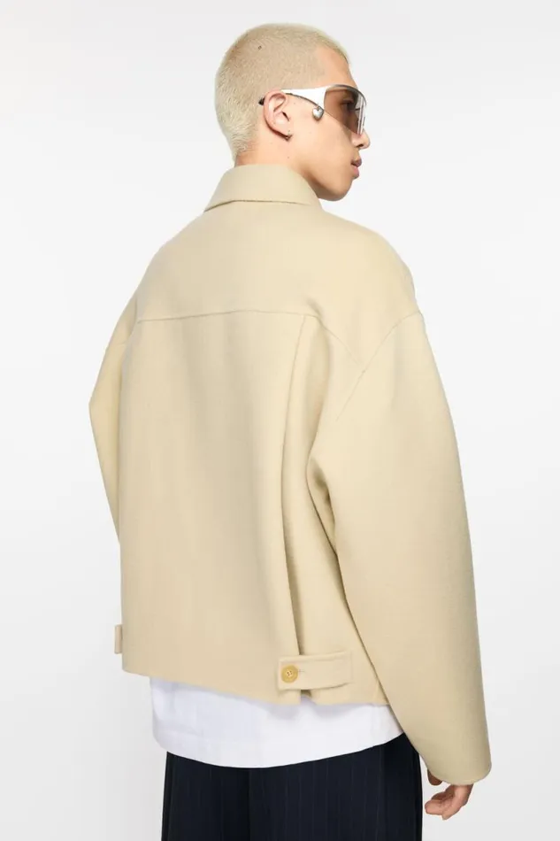 Acne Studios Wool Zipper Jacket Oat Beige Men Outerwear