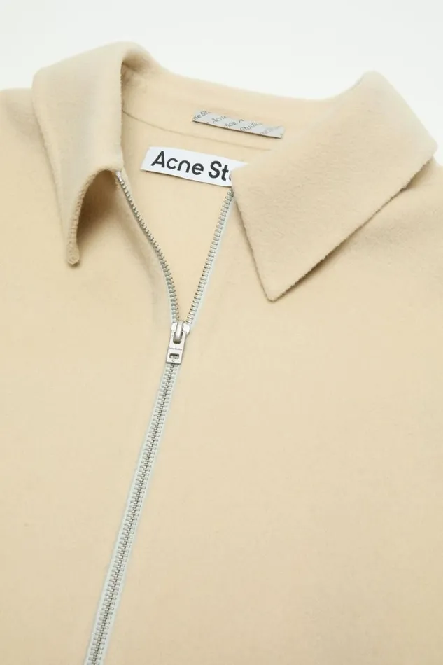 Acne Studios Wool Zipper Jacket Oat Beige Men Outerwear