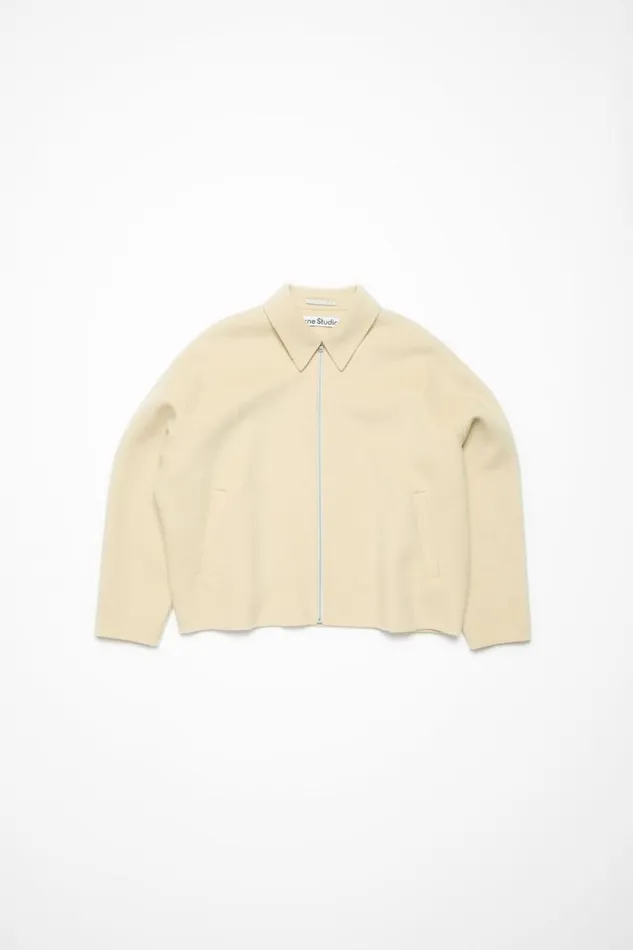Acne Studios Wool Zipper Jacket Oat Beige Men Outerwear
