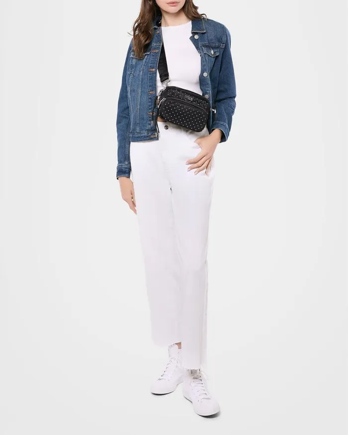 Aimee Kestenberg Crossbody Bags Women Nylon Camera Crossbody Black With Microstuds