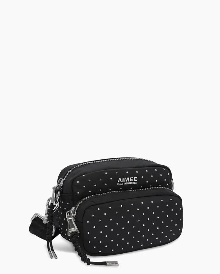 Aimee Kestenberg Crossbody Bags Women Nylon Camera Crossbody Black With Microstuds