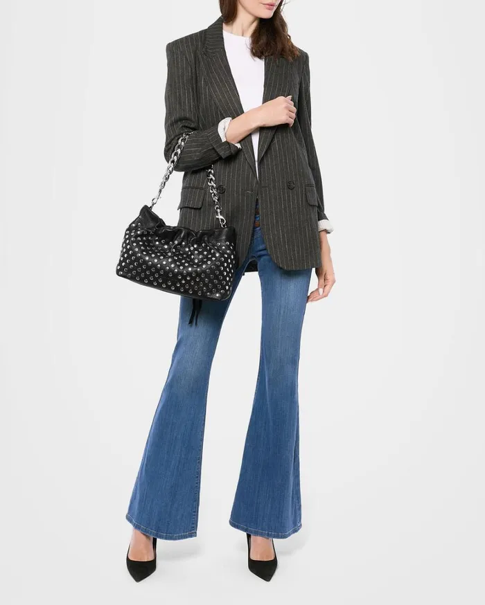Aimee Kestenberg Satchels Women Chain Novelty Shoulder Black With Disco Studs