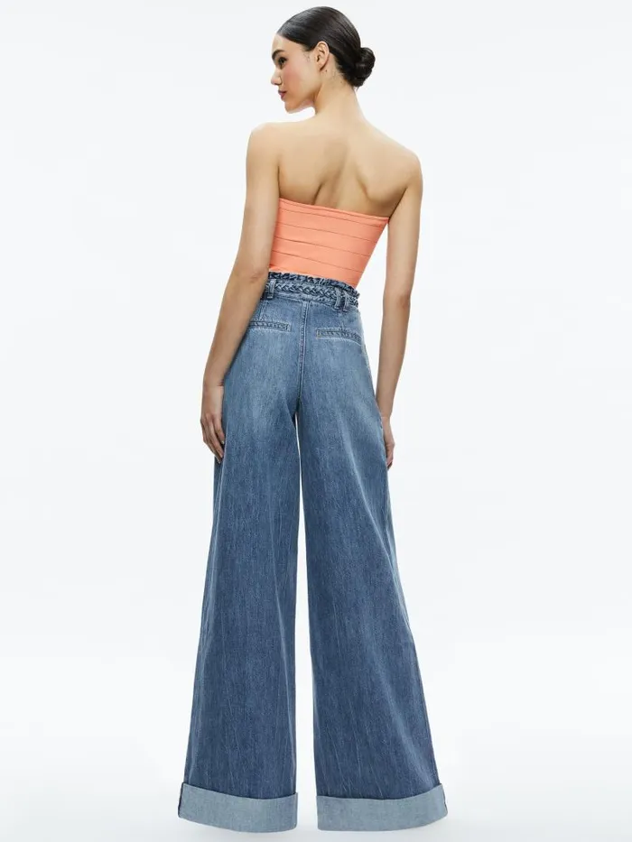 Alice Olivia ALISON FULL LENGTH TUBE TOP Black Women Tops