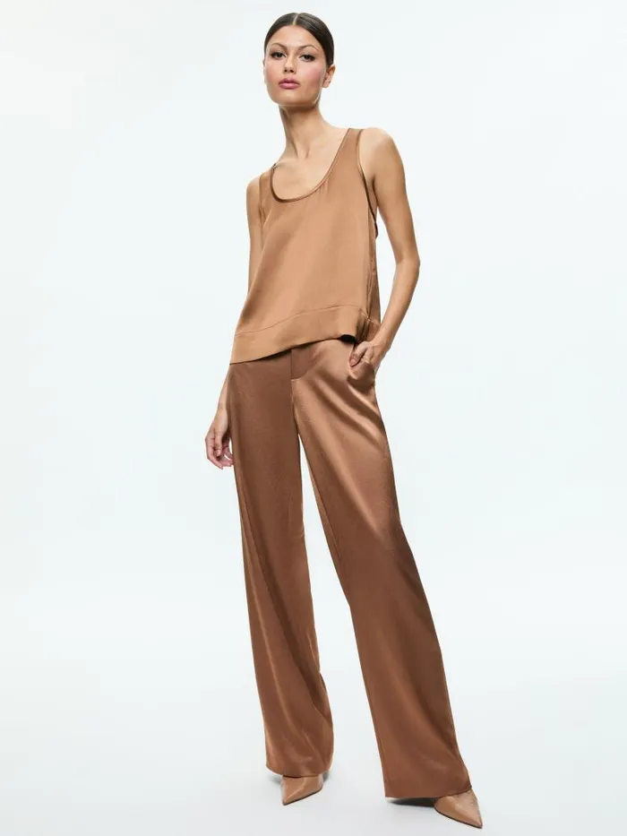Alice Olivia AVRIL BOXY TANK Camel Women Tops
