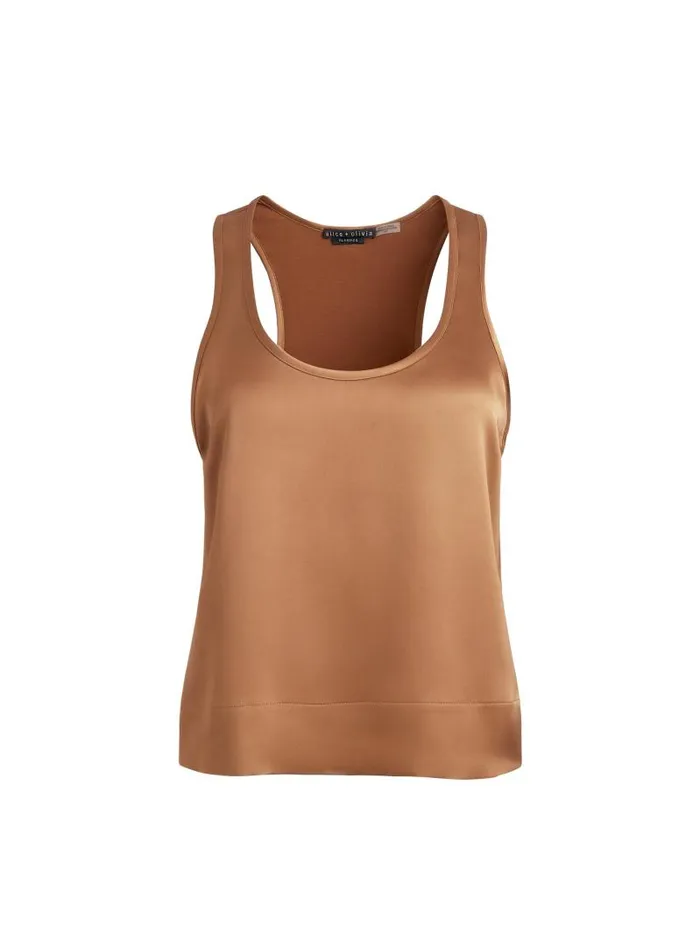 Alice Olivia AVRIL BOXY TANK Camel Women Tops
