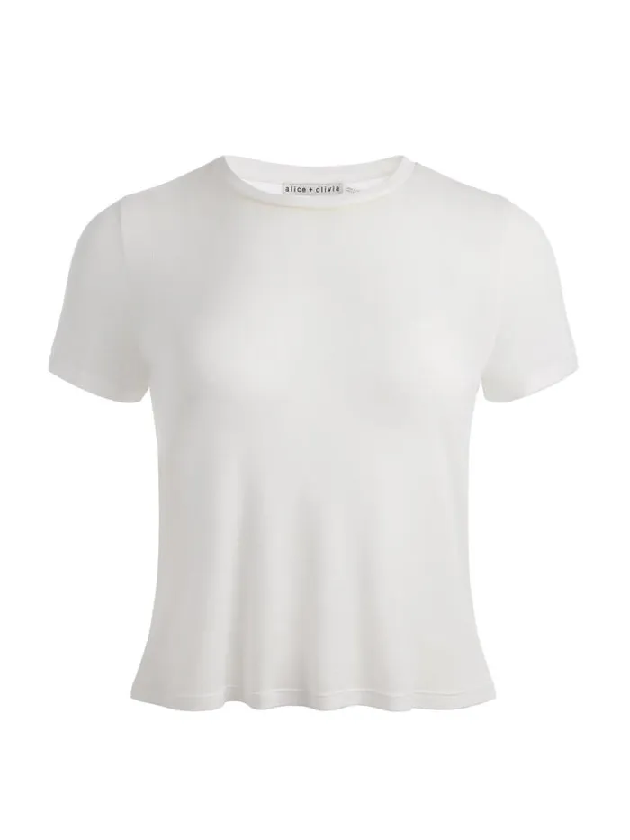 Alice Olivia CINDY CLASSIC CROPPED TEE Black Women Tops