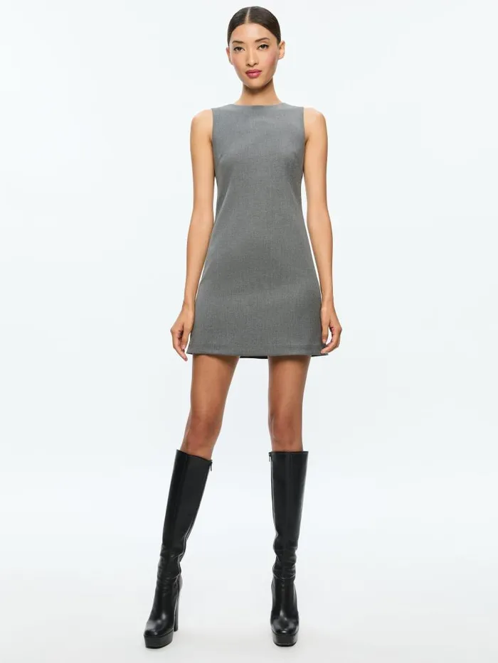 Alice Olivia COLEY COLORBLOCK SLIM SHIFT DRESS Shadow Greycharcoal Melange Women Dresses